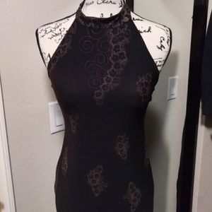 Black and brown maxi dress